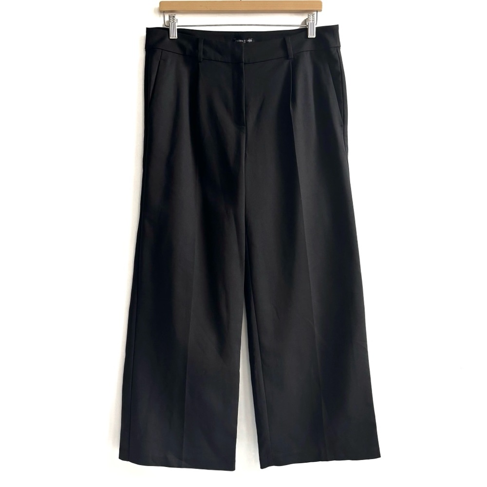 Eileen Fisher Drapey Tencel Stretch Wide Leg Trouser Pants Black Size 12P